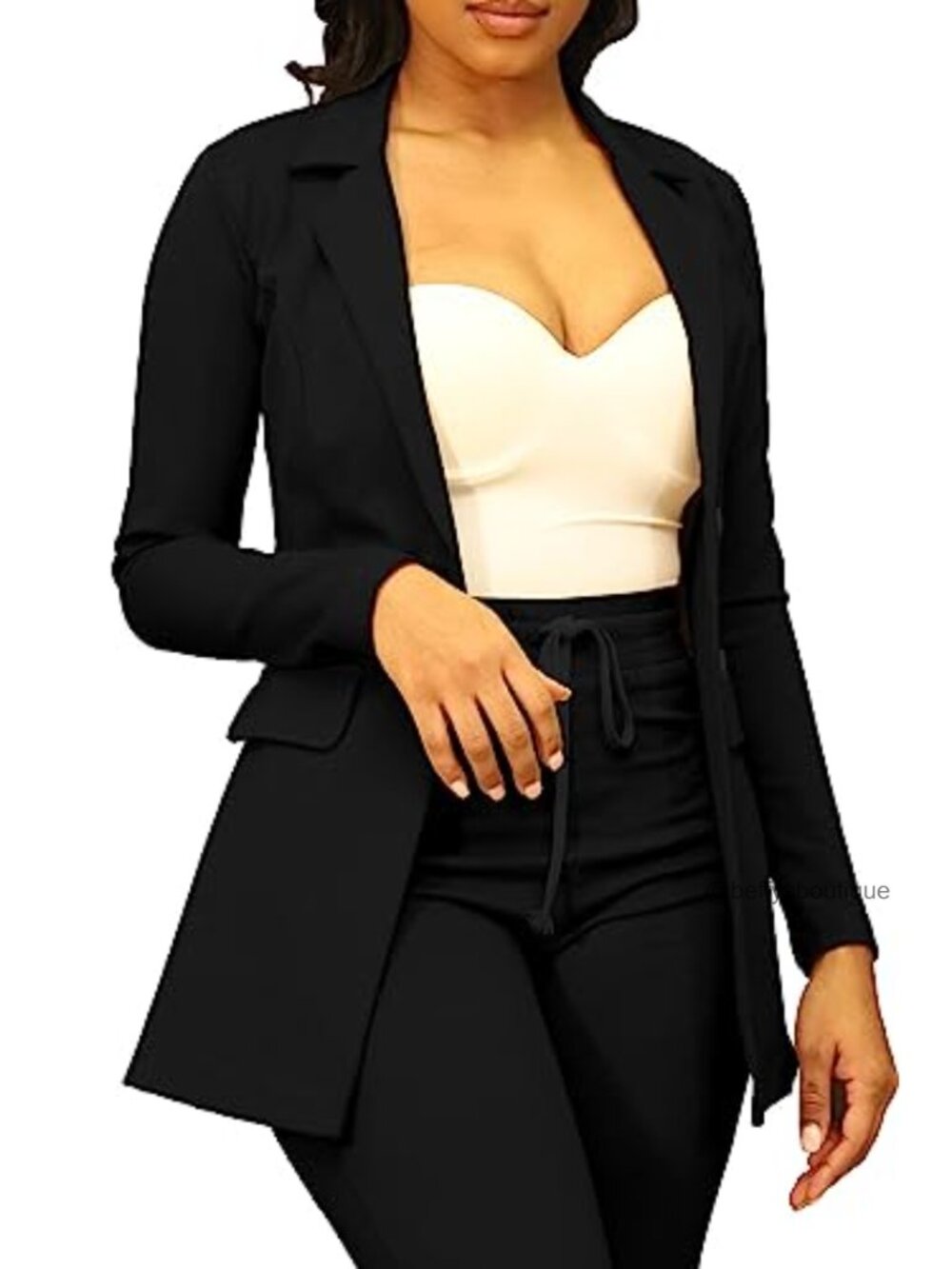 Women Long Sleeve Blazer Notch Collar Business Suit Jacket